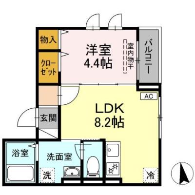 D-ROOMマンスリー【メゾンスピカ】インターネット使い放題！オートロック付き！の間取り図