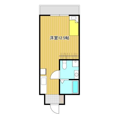 🏨タカラマンスリー🏨アーバングリーン古ヶ鶴　403　１Rタイプ※お申込み希望のお客様が決定してから室内備品搬入予定です。期日については要相談となります。　の間取り図