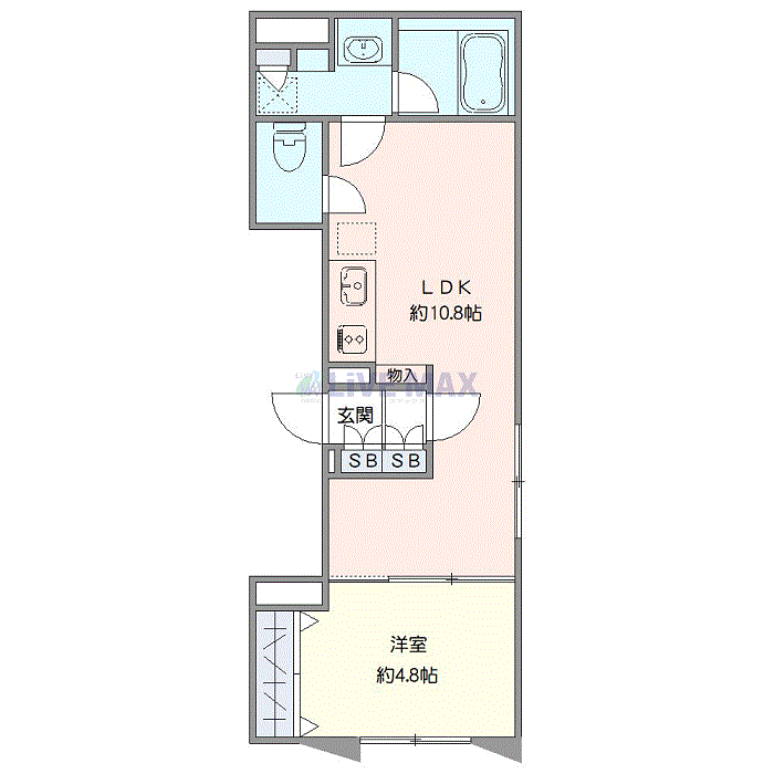 マンスリーリブマックス茗荷谷NORTHアローズ■『禁煙ルーム・1LDK・37平米』【追い焚き機能・独立洗面・浴室乾燥付】≪プレミアムシリーズ≫の物件間取り図