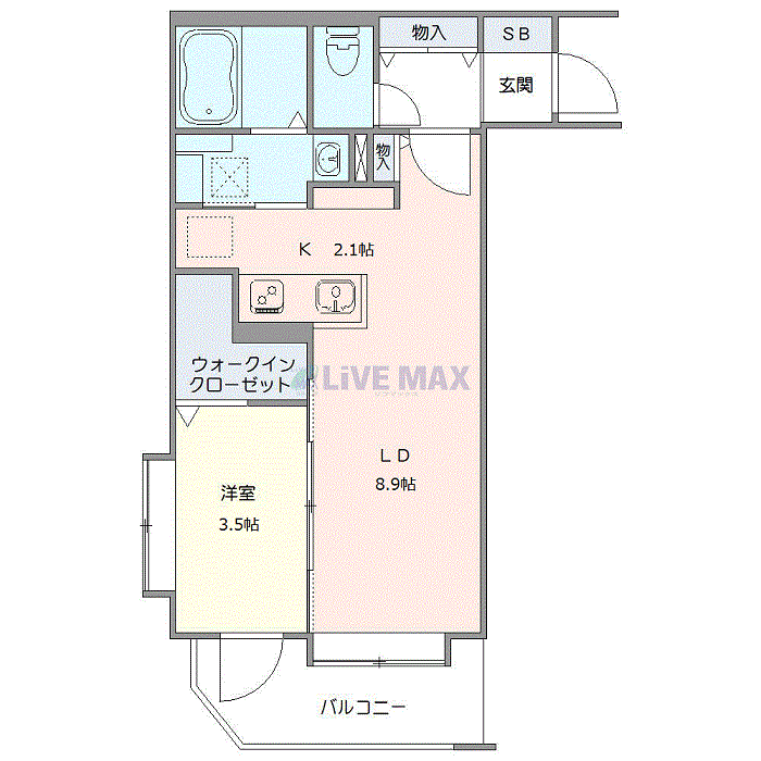 グッドステイ札幌北13条東・北大前スクエア■『禁煙ルーム・1LDK・38平米・Wi-Fi無制限・独立洗面・浴室乾燥付』【デラックス】の間取り図
