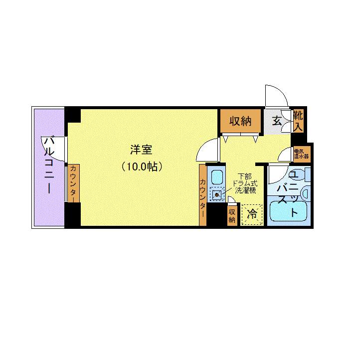 マンスリーリブマックス日本橋中洲■『禁煙ルーム・30平米』【1名入居限定】≪スマートシリーズ≫の間取り図