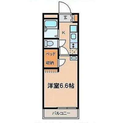 【J’sマンスリー光が丘 305】即入居可🌟厚さ20㎝高密度ポケットコイルマットレス使用！都営大江戸線始発・光が丘駅徒歩8分！新宿駅まで乗り換えなしで25分☆【インターネット無料】の間取り図
