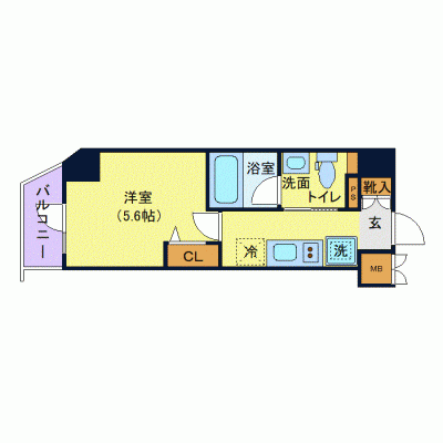 OneLife横浜駅東ログ【★オートロック・バストイレ別・独立洗面台・浴室乾燥機付】の間取り図