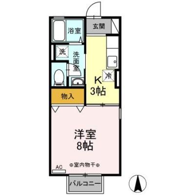 D-ROOMマンスリー【原女鳥羽ハイツ】温水洗浄暖房便座付き！電子タバコのみOK！の間取り図