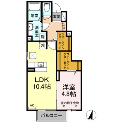 D-ROOMマンスリー【メゾンアンソレイエ竜王】インターネット使い放題！温水洗浄暖房便座付き！の物件間取り図