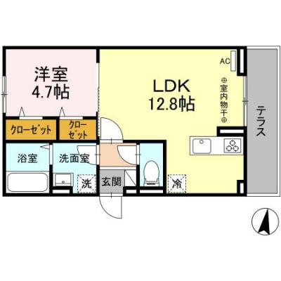 D-ROOMマンスリー【D-ROOMやはたⅡ】インターネット使い放題！オートロック付き！の物件間取り図