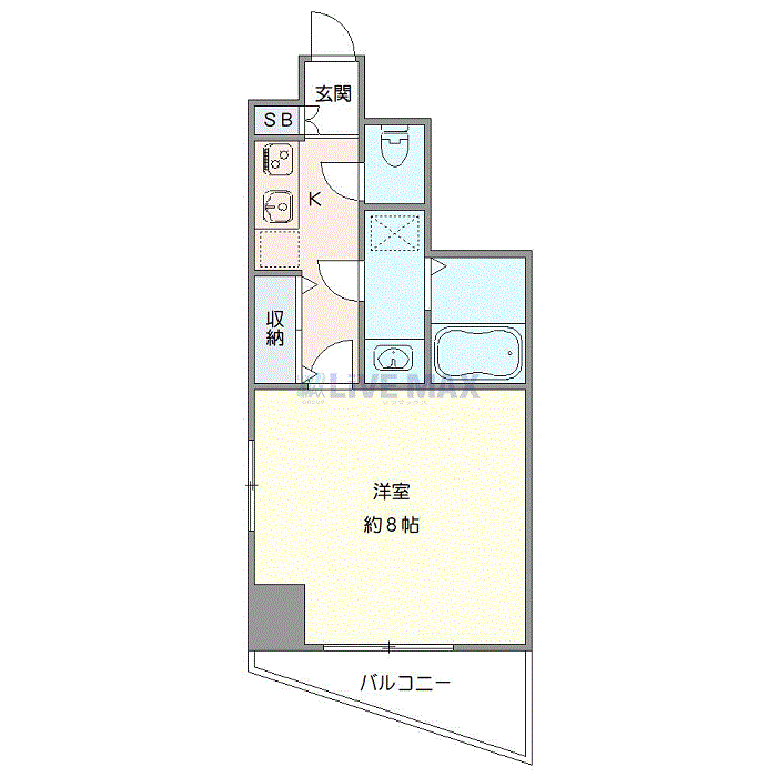 グッドステイ白金台ステーションフロント■『禁煙ルーム・25平米・1名入居限定・独立洗面』【ベーシック】の間取り図