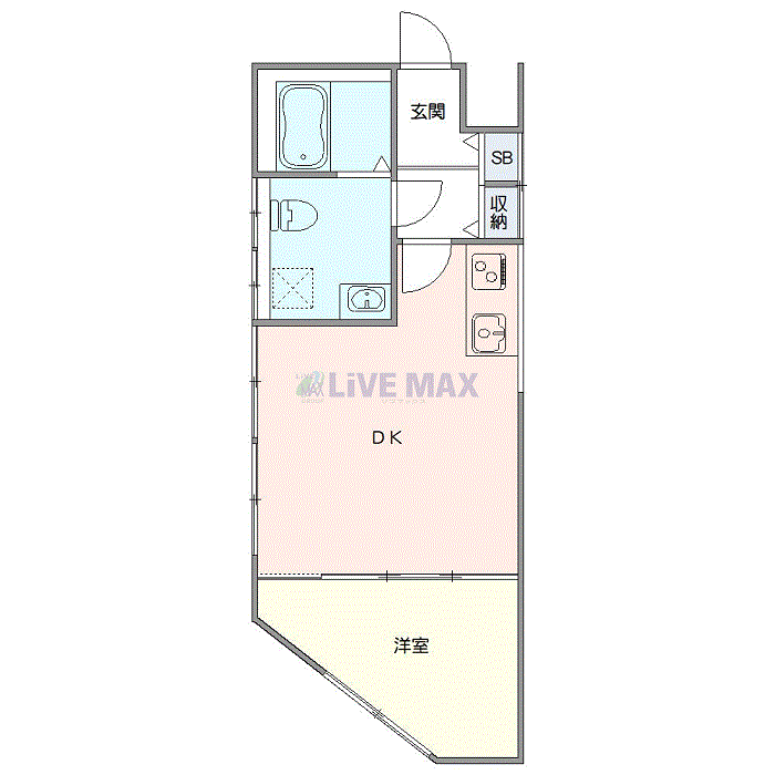 マンスリーリブマックス東武東上線大山SOUTH■『禁煙ルーム・1DK・35平米』【Wi-Fi無制限・追い焚き機能】≪プレミアムシリーズ≫の間取り図