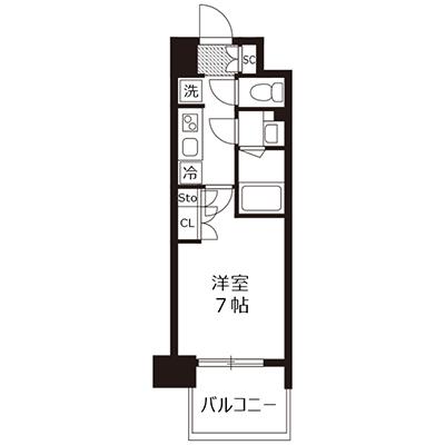 【おためしSALE：入居期間限定のお部屋だからお得！】1日あたり8140円→4070円！（50%OFF） ｜ アットイン江坂5-1の間取り図