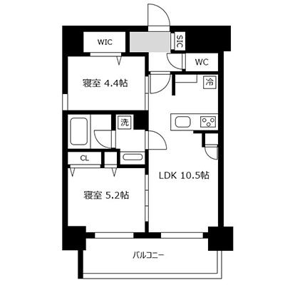 【おためしSALE：入居期間限定のお部屋だからお得！】1日あたり14400円→7200円！（50%OFF） ｜ アットイン梅田14-4の間取り図