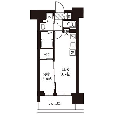 【おためしSALE：入居期間限定のお部屋だからお得！】1日あたり9980円→4680円！（53%OFF） ｜ アットイン新大阪13-4の間取り図