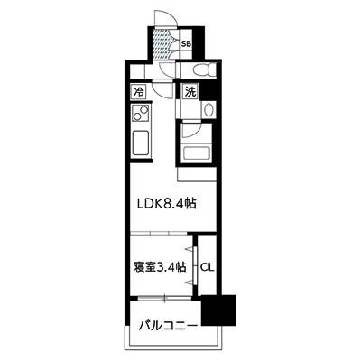 【おためしSALE：入居期間限定のお部屋だからお得！】1日あたり11000円→5500円！（50%OFF） ｜ アットイン本町3の間取り図