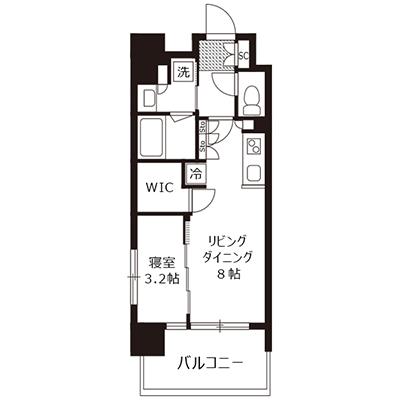 【おためしSALE：入居期間限定のお部屋だからお得！】1日あたり10420円→5210円！（50%OFF） ｜ アットイン江坂5-3の間取り図