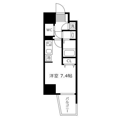 【おためしSALE：入居期間限定のお部屋だからお得！】1日あたり7600円→3800円！（50%OFF） ｜ アットイン梅田10-1の間取り図