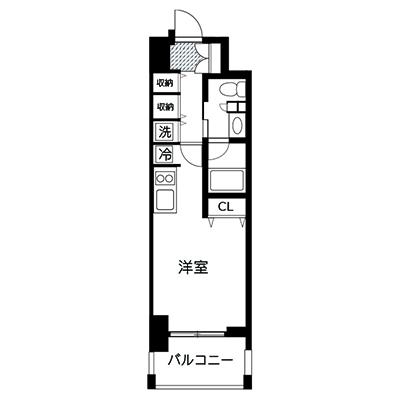 アットイン淀屋橋2-1の間取り図