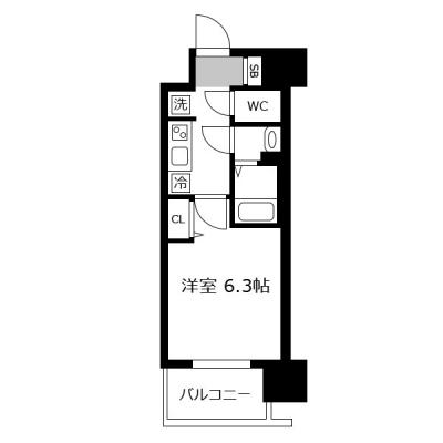 アットイン梅田12-1の間取り図
