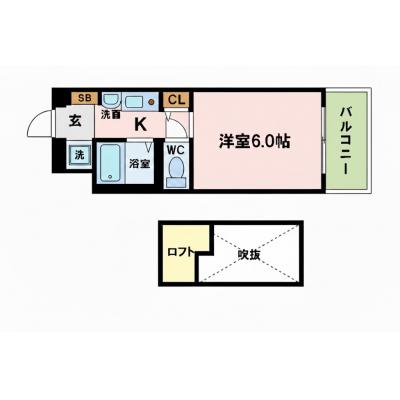 TR淀屋橋WEST1【女性向け◎新規オープン・利便性◎・住環境◎・ネット無料・スーパー間近・ロフト付】の間取り図