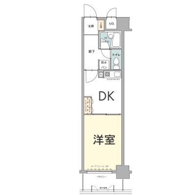 【高島屋が目の前🌸🌸】京都河原町駅まで徒歩1分にあるエスリード四条河原町の間取り図