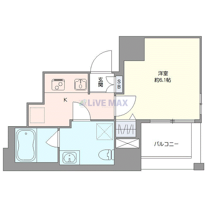 グッドステイ渋谷幡ヶ谷WEST■『禁煙ルーム・1K・24平米・Wi-Fi無制限・追い焚き機能・独立洗面』【ハイクラス】の間取り図