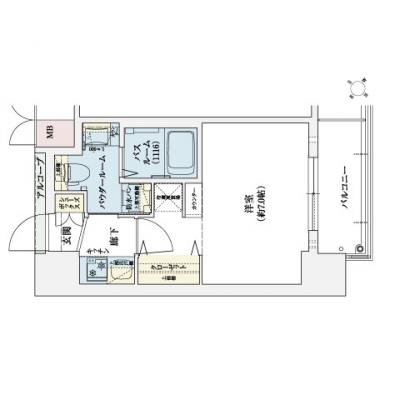 特選【各線：三宮駅】EC三宮駅前３マジェスティ【分譲タイプ・ペット飼育相談可・光インターネット使い放題】の間取り図
