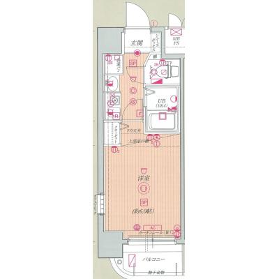特選【三宮駅　徒歩5分】EC神戸・三宮山手センティール【各線・三宮駅が徒歩圏】【ＮＥＴ無料・ドラム式洗濯機・３２型ＴＶ・ブルーレイ装備】の間取り図
