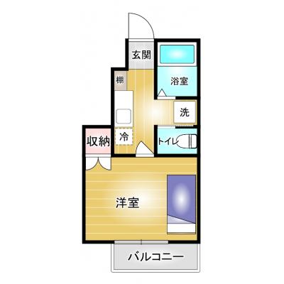 コスパだけじゃない“快適さ重視”マンスリータウン【Wi-Fi無料】【コンビニ🏪まで徒歩4分】ＭＴ伊勢崎境伊与久A105の間取り図