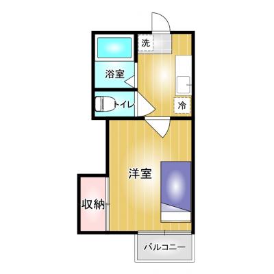 コスパだけじゃない“快適さ重視”マンスリータウン【Wi-Fi無料】ＭＴ伊勢崎連取町A103の間取り図