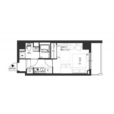 芝浦ふ頭駅から徒歩4分/有名観光地までのアクセス抜群/シンプルでお洒落なお部屋/ストーリア芝浦 701の物件間取り図