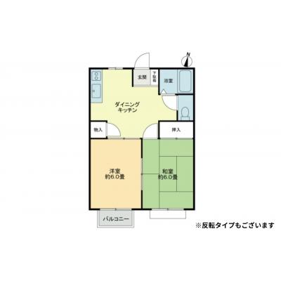【Alphabed30高松春日町A】駐車場１台可、1～4名様入居可、2DK（40.04㎡）の物件間取り図