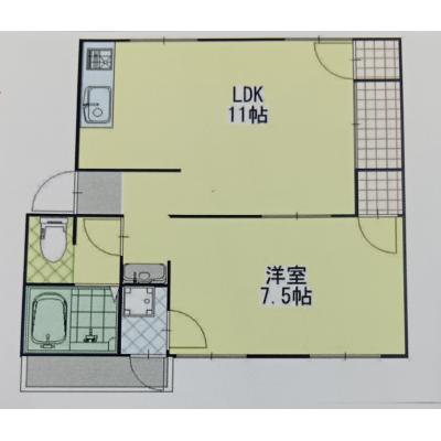 🌈新規OP賃料半額🌈法人様歓迎📯駐車場１台付き🚗ネット無料📶スーパー・コンビニ至近で生活至便な広々１LDK✨【M089】の間取り図