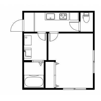 🌈新規OP賃料半額🌈山電網干線『山陽天満』徒歩4分🚃近隣駐車場付き🚗角部屋🏠とにかく便利な築浅１Kマンスリー✨【M086】の間取り図