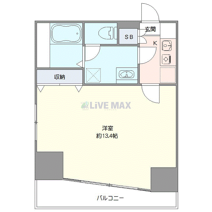 グッドステイ浜松町・芝大門ステーションフロント※『禁煙ルーム・34平米・1名入居限定・独立洗面』【ベーシック】の間取り図
