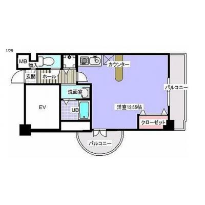 🌈新規OP賃料半額🌈【最上階角部屋/駐車場無料】日当たり良好な広々1R！スーパー徒歩5分🏪オートロック🔒【M082】の間取り図