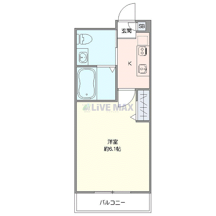 マンスリーリブマックス京浜東北線蕨EASTラフィーナ■『禁煙ルーム』【複数入居不可・追い焚き機能・独立洗面・浴室乾燥付】≪エクセレントシリーズ≫の間取り図