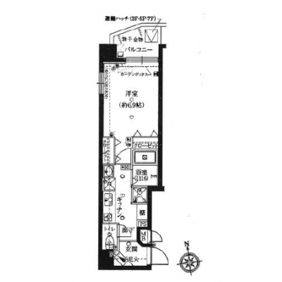 【🎉初期費用オフ｜お得なキャンペーン】【禁煙🚭/Wi-Fi無料🌐】マイナビSTAY神楽坂ウエストガーデン　701の間取り図