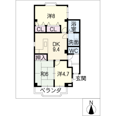 アルDEスリー笠松プライム　201の間取り図