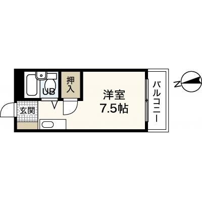 エールマンスリー舟入(5-8)　【★無料WI-FI標準装備（無制限）★、広島電鉄舟入本町駅徒歩2分、リーズナブル物件、角部屋、ゴミ毎日回収】の間取り図