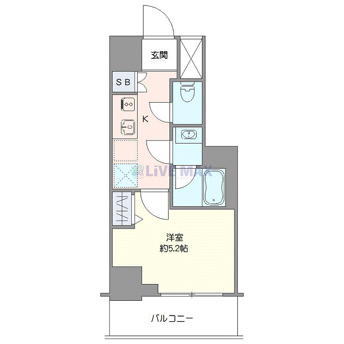 マンスリーリブマックス品川荏原中延EASTログ☆『禁煙ルーム・駅5分』【Wi-Fi無制限・独立洗面・浴室乾燥付】≪エクセレントシリーズ≫の物件間取り図