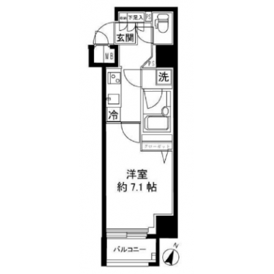 【🎉初期費用オフ｜お得なキャンペーン】【禁煙🚭/Wi-Fi無料🌐】マイナビSTAYミライエ六本木通り　403の物件間取り図