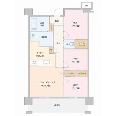 【新築】ブランシエラ那覇開南プレミスト　16階につき眺望良好!!の間取り図