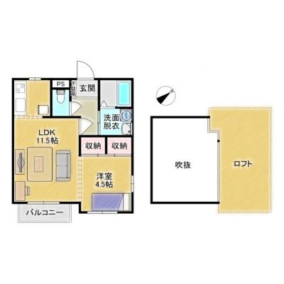 Bizroom／メゾンクラルテ201【アクセス◎】駅近・１ＬＤＫタイプ！大人２名まで利用可！の間取り図