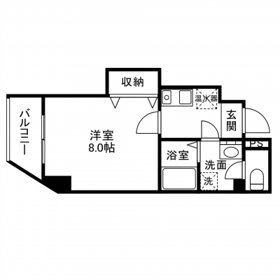 マンスリーマンション昭和町【インターネット無料・追加料金なし、嬉しい独立洗面台付き】の間取り図