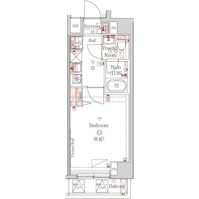 ナビ田端　２階【インターネット（Wi-Fi）無料】【角部屋】【ハイグレード】の物件間取り図