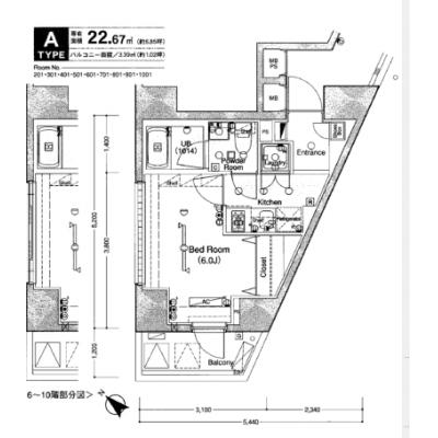【🎉初期費用オフ｜お得なキャンペーン】【禁煙🚭/Wi-Fi無料🌐】マイナビSTAY駒澤大学駅前レジデンス　701の物件間取り図