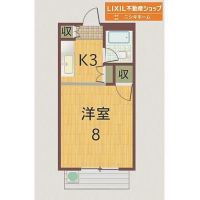 徳島市南昭和町マンスリーの間取り図