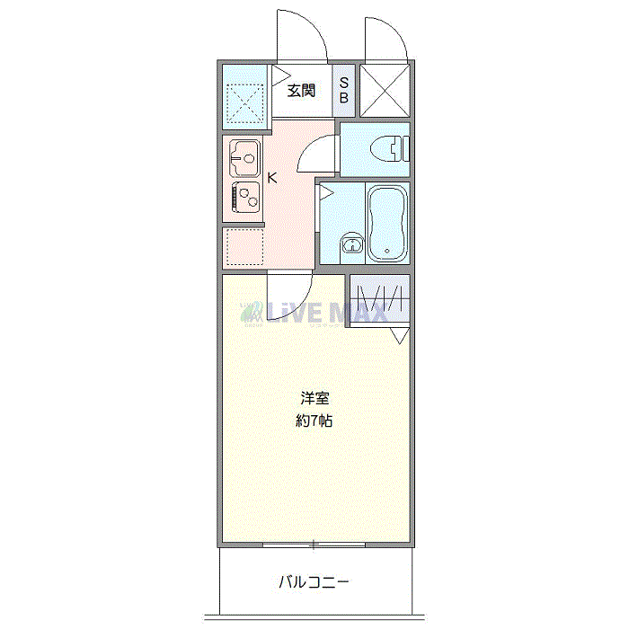 マンスリーリブマックス西武池袋線江古田ステーションフロント■『禁煙ルーム・駅4分』【浴室乾燥付】≪スタンダードシリーズ≫の間取り図