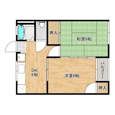 平石ビル301（駐車場付き！コイン通りすぐそば・コンビニ目の前です！）の間取り図