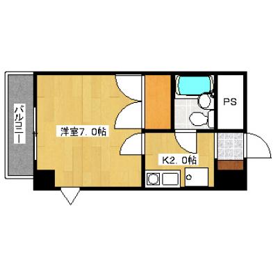 クレール東雲501（広島大学徒歩圏内・近隣コインパーキング1日500円・スーパー、コンビニ隣接）の間取り図
