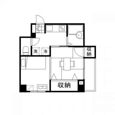マンスリーマンション本町Ⅱ【インターネット無料・追加料金なし、オートロック付きで安心】の間取り図
