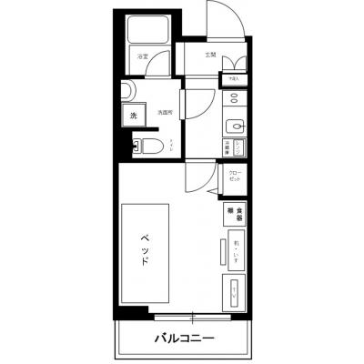 マンスリーステージ新宿落合【告知事項有】【光回線インターネット無料！管理費無料！！25㎡以上】の間取り図